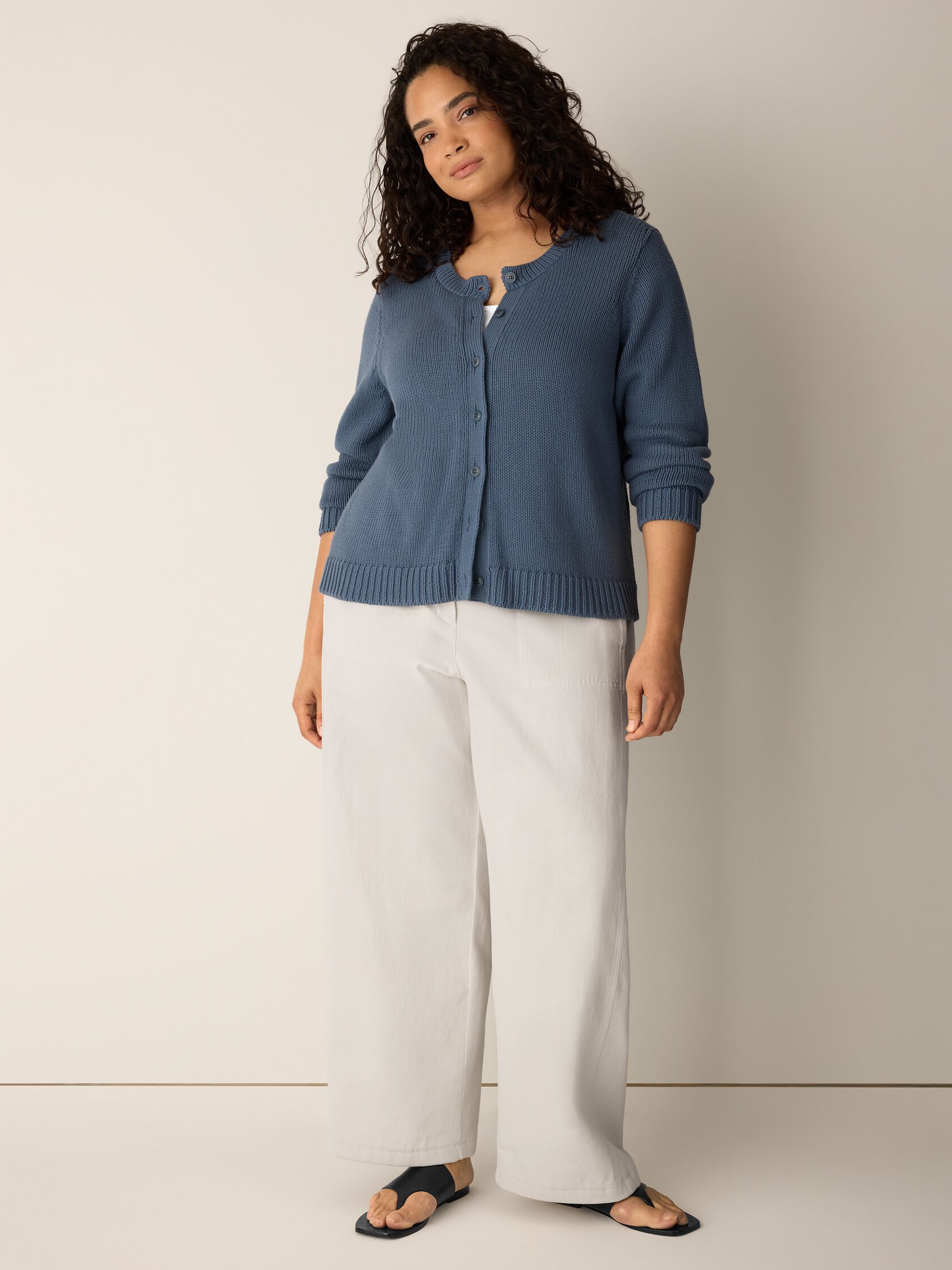 Peruvian Organic Cotton Cord Jersey Cardigan