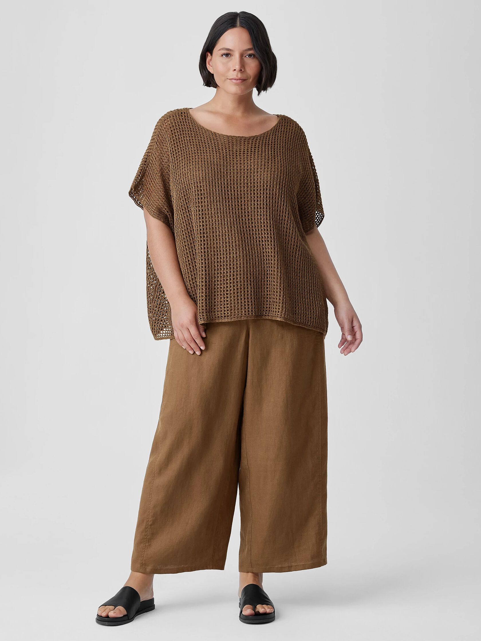 Organic Linen Délavé Bateau Neck Top