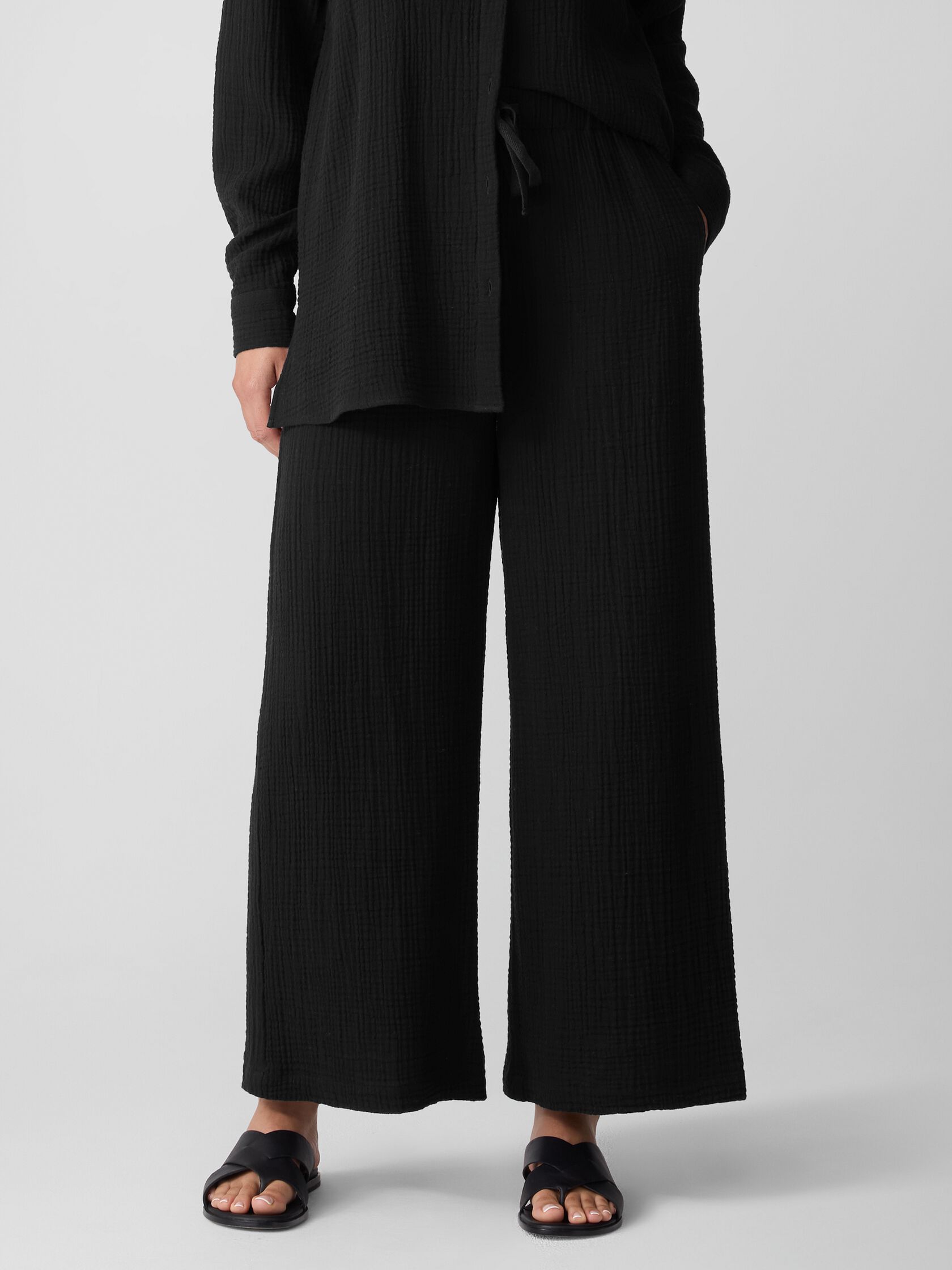 Organic Cotton Lofty Gauze Wide-Leg Pant