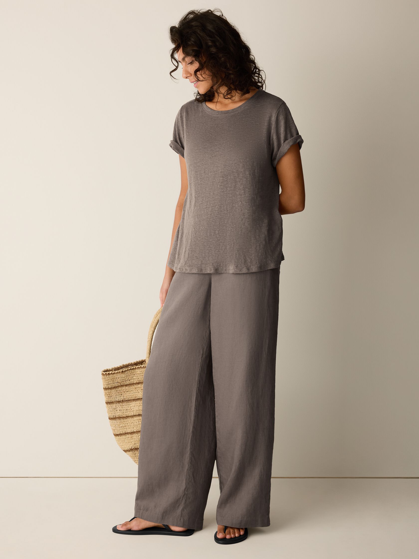Organic Linen Jersey Crew Neck Tee