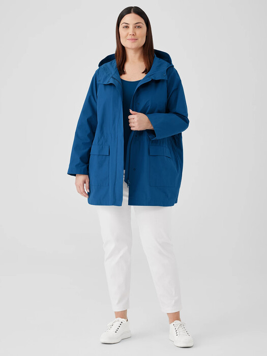Light Cotton Nylon Hooded Coat