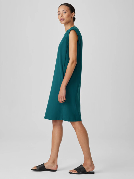 Pima Cotton Stretch Jersey Round Neck Dress