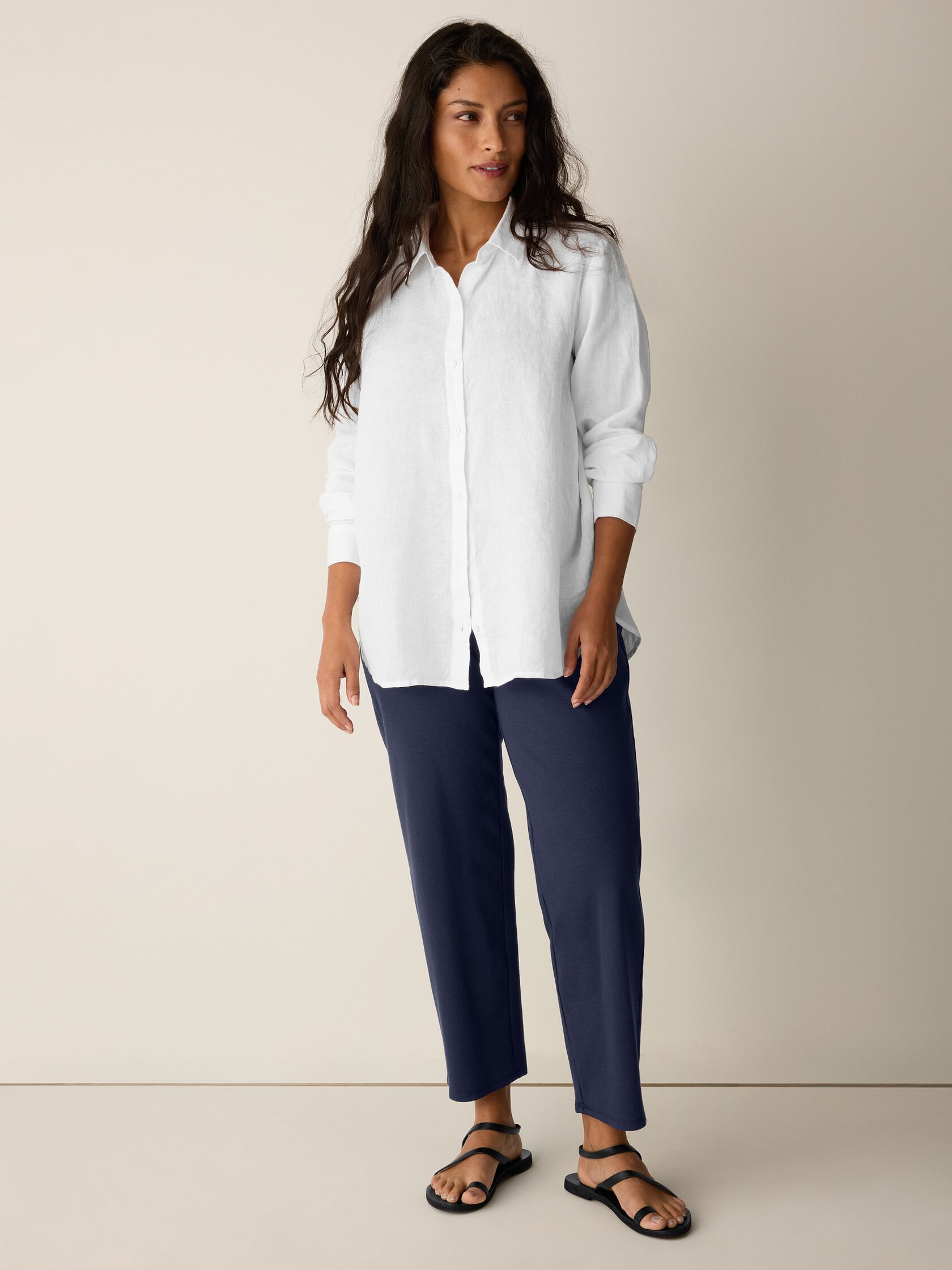 Cotton Blend Ponte Straight Pant