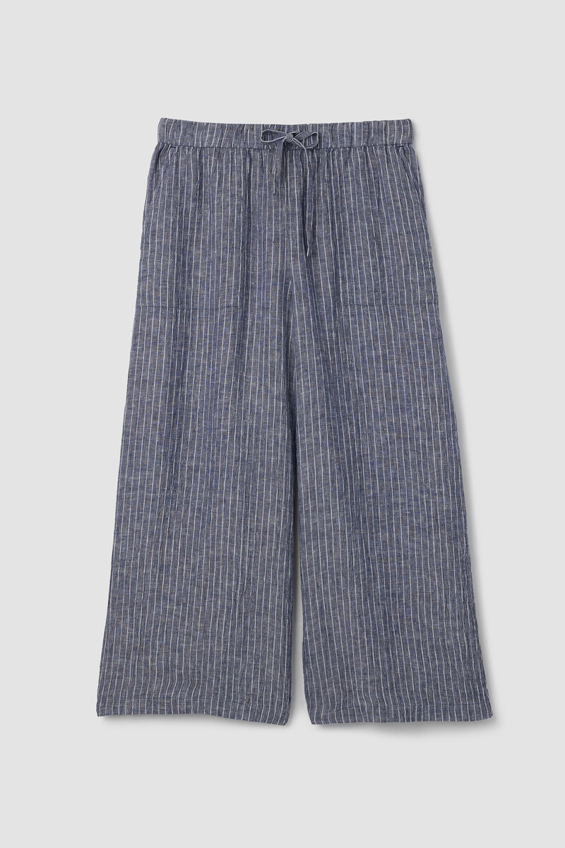 Puckered Organic Linen Wide-Leg Pant Puckered Organic Linen Wide-Leg Pant