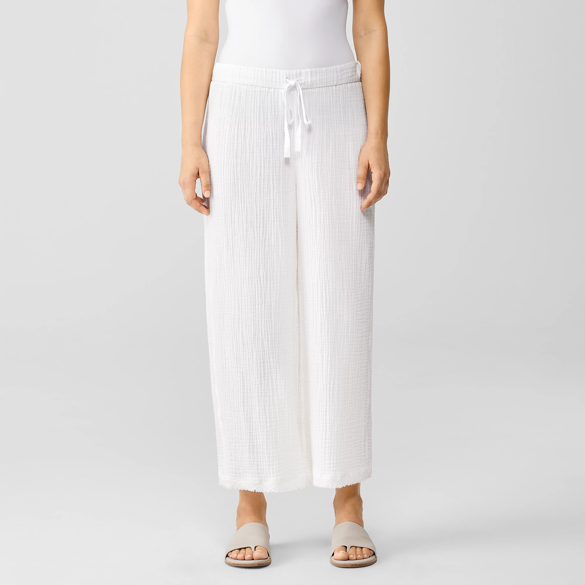 Organic Cotton Gauze Wide-Leg Pant 