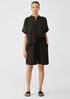 Puckered Organic Linen Shorts