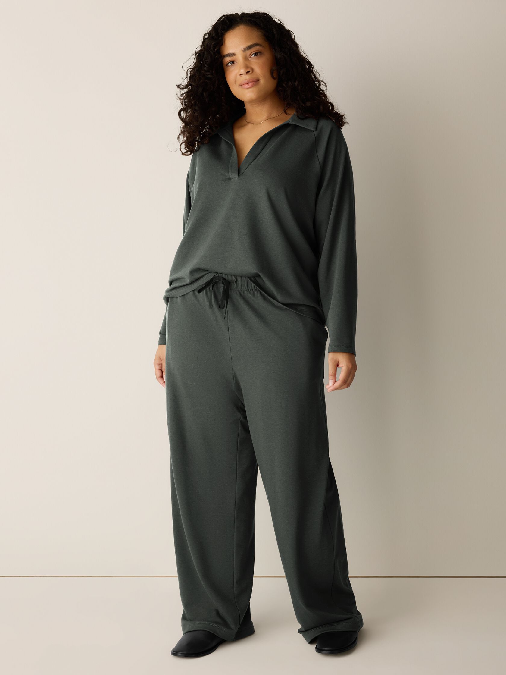 Cozy Brushed Terry Hug&nbsp;Straight Pant