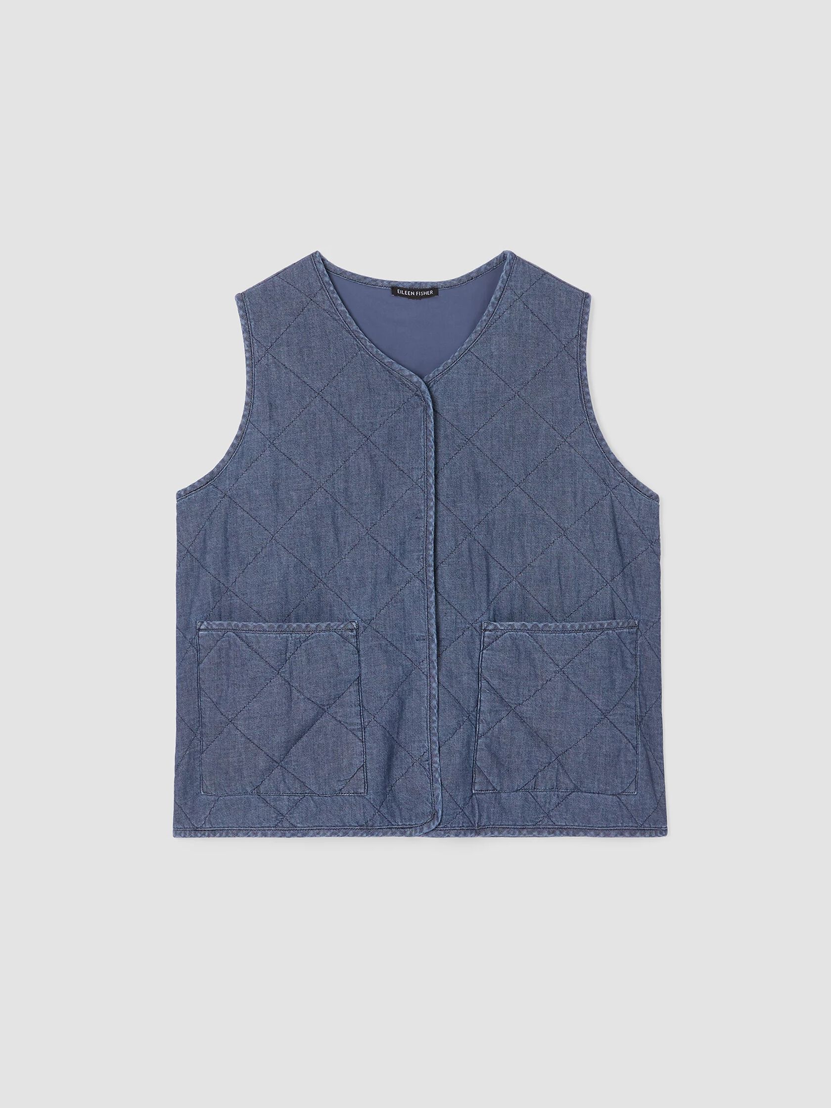 Airy Organic Cotton Twill Quilted Vest