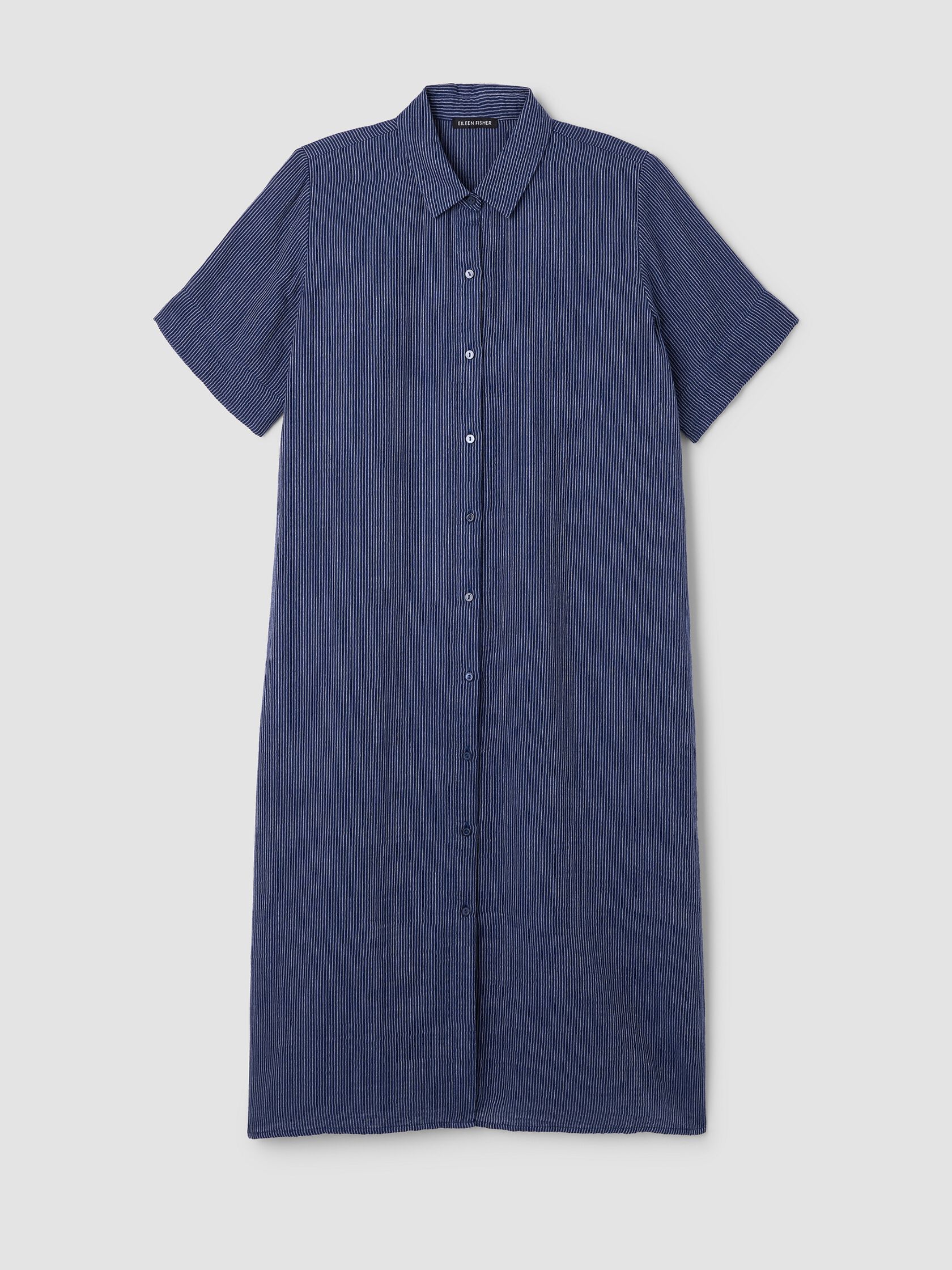 Striped Organic Cotton Gauze Shirtdress