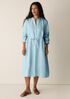 Organic Linen Band Collar Shirtdress