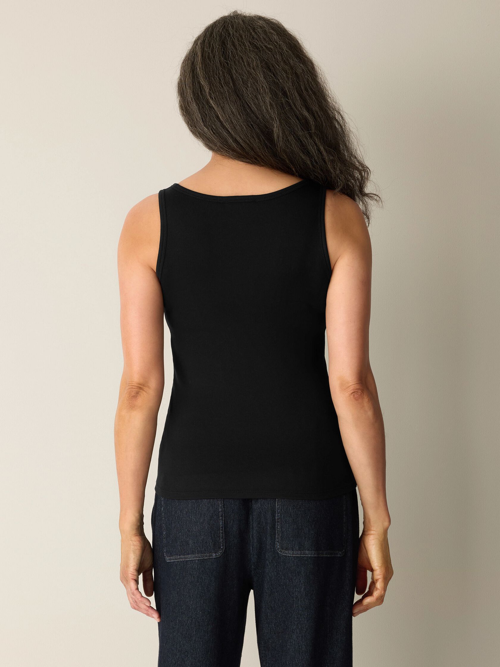 Organic Cotton Stretch Rib Scoop Neck Tank
