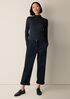 Sheer Cotton Blend Knit Funnel Neck Top