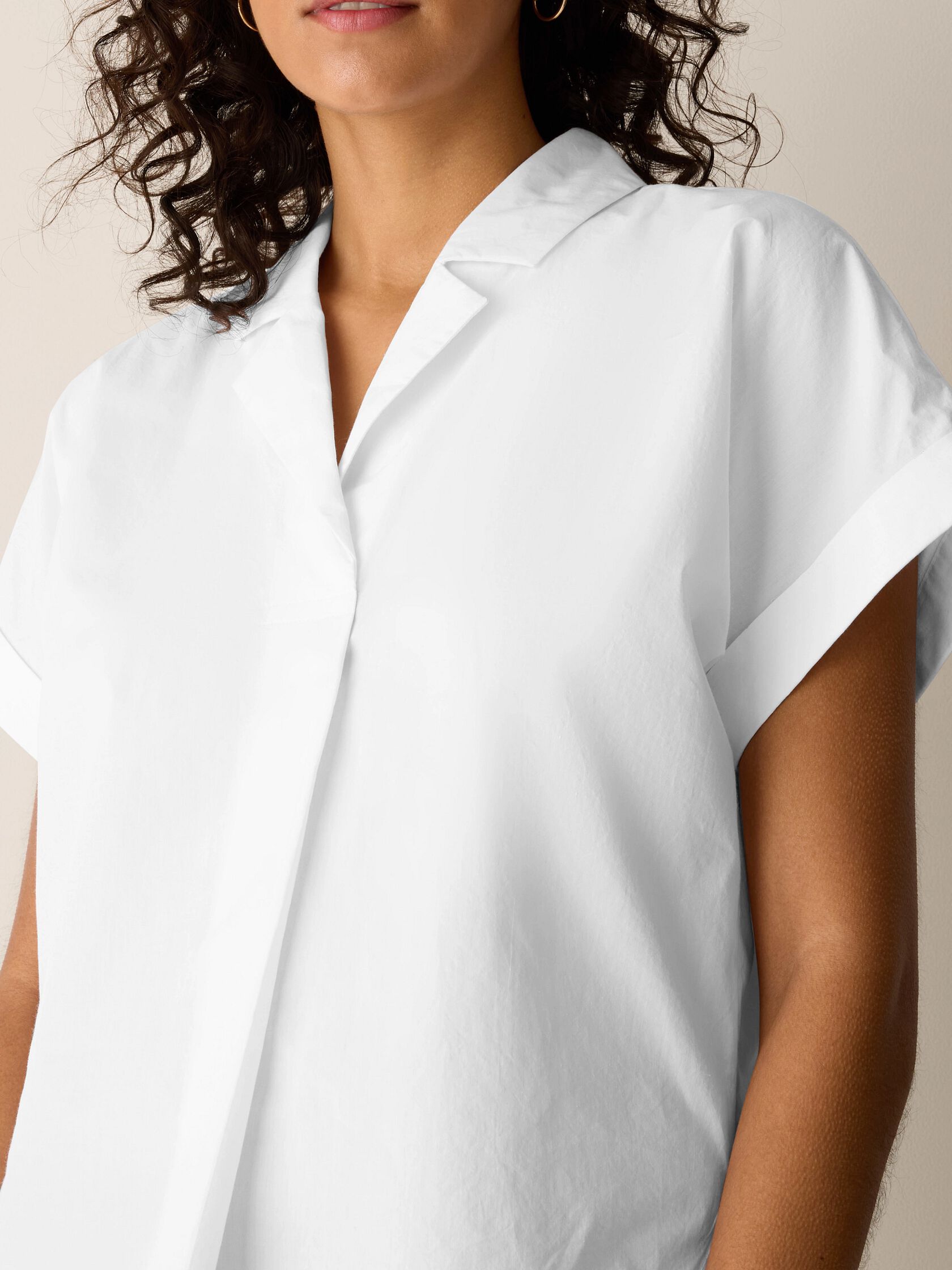 Organic Cotton Poplin Notch Collar Shirt