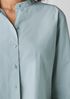 Washed Organic Cotton Poplin Band Collar Short Shirt