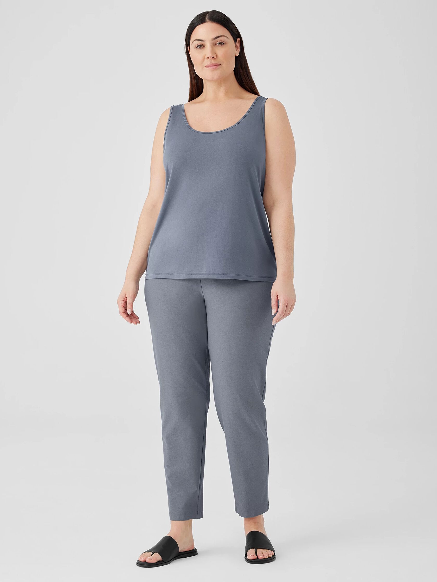 Stretch Silk Jersey Scoop Neck Tank