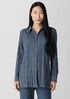 Crinkle Silk Habutai Classic Collar Shirt