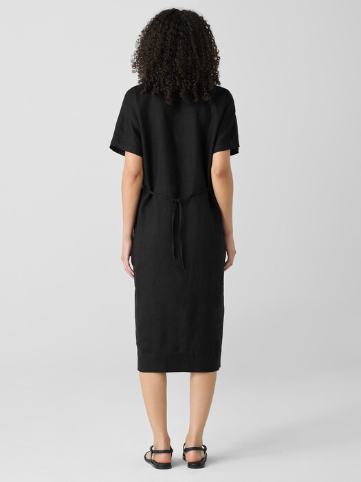 Organic Linen Jewel Neck Dress