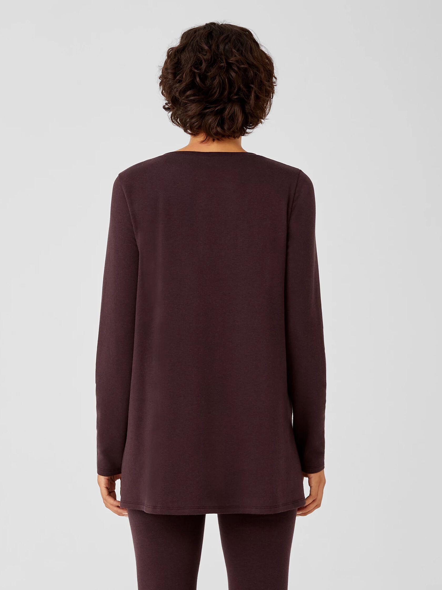 Cozy Brushed Terry Hug Jewel Neck Top