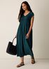 Silk Crepe de Chine V-Neck Dress