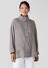 Washed Organic Linen Delave Stand Collar Jacket