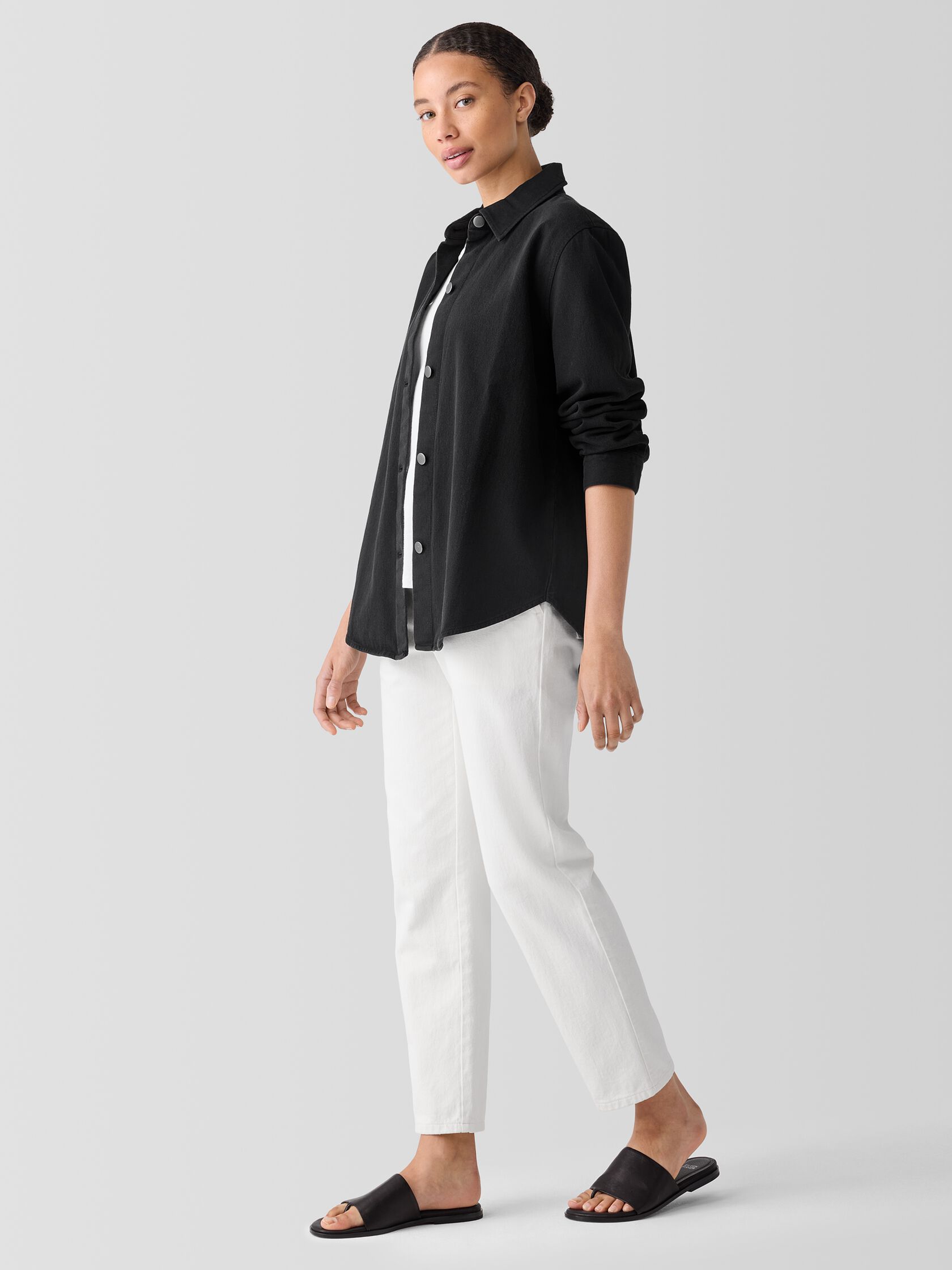Garment-Dyed Utility Organic Cotton Shirt Jacket