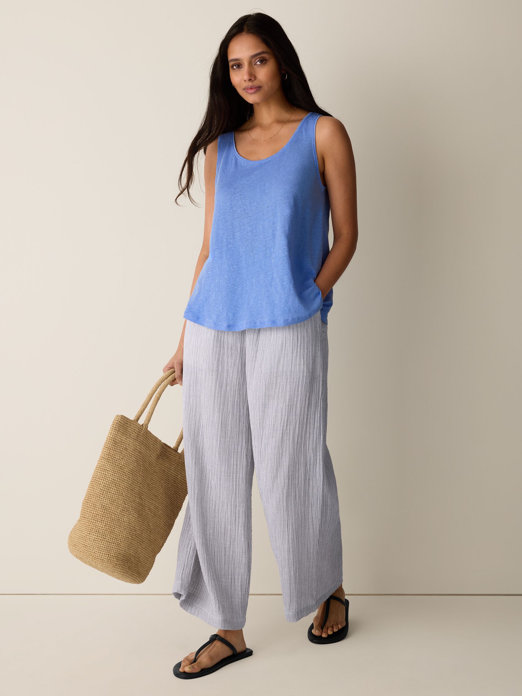Organic Linen Jersey Scoop Neck Tank