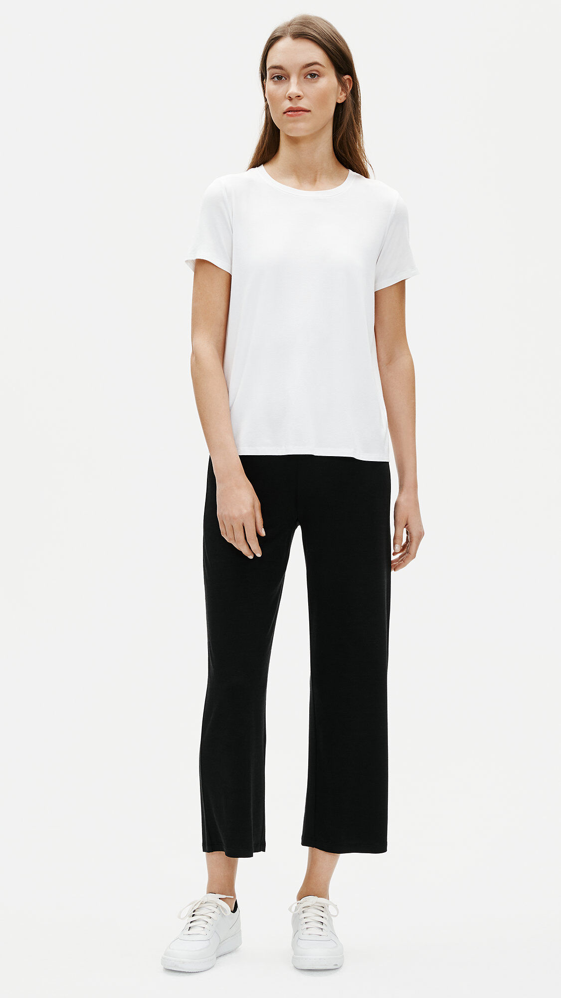 Fine Jersey Straight Cropped Pant | EILEEN FISHER