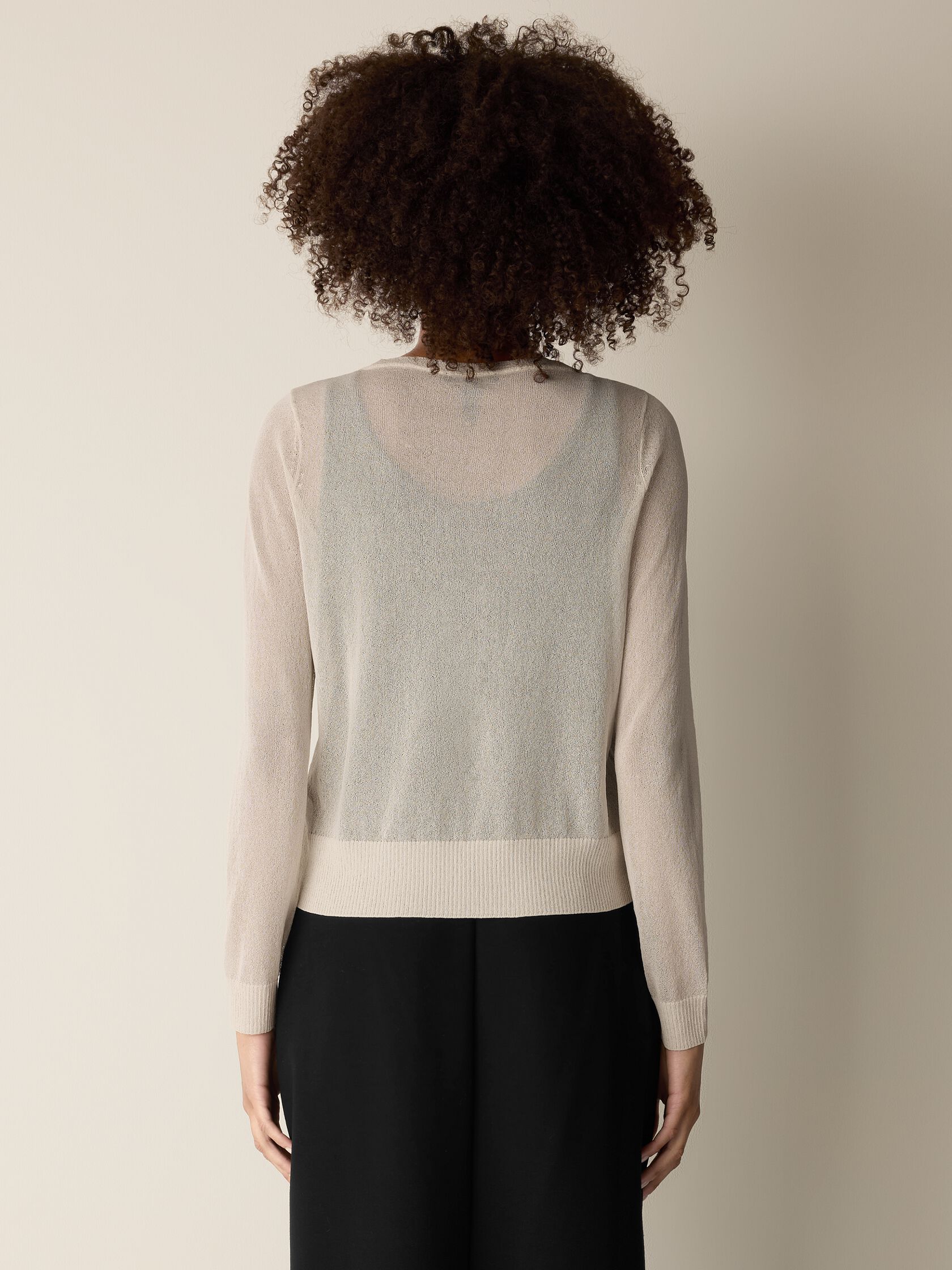 Gossamer Viscose Wedge Crew Neck Top