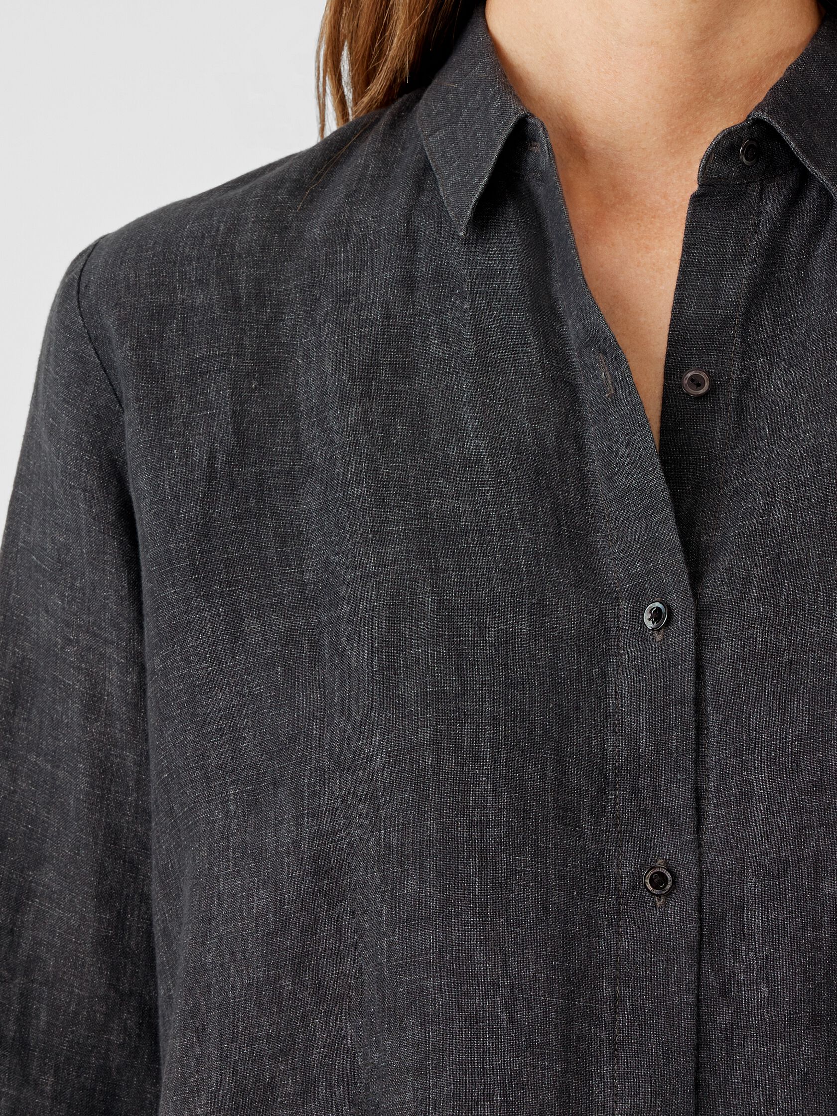 Washed Organic Linen Delave Classic Collar Shirt