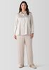 Stretch Silk Charmeuse Classic Collar Shirt