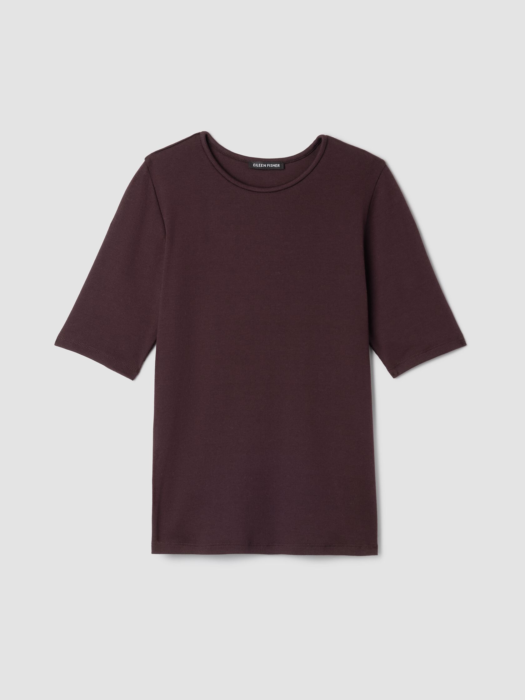 Organic Cotton Stretch Rib Crew Neck Tee