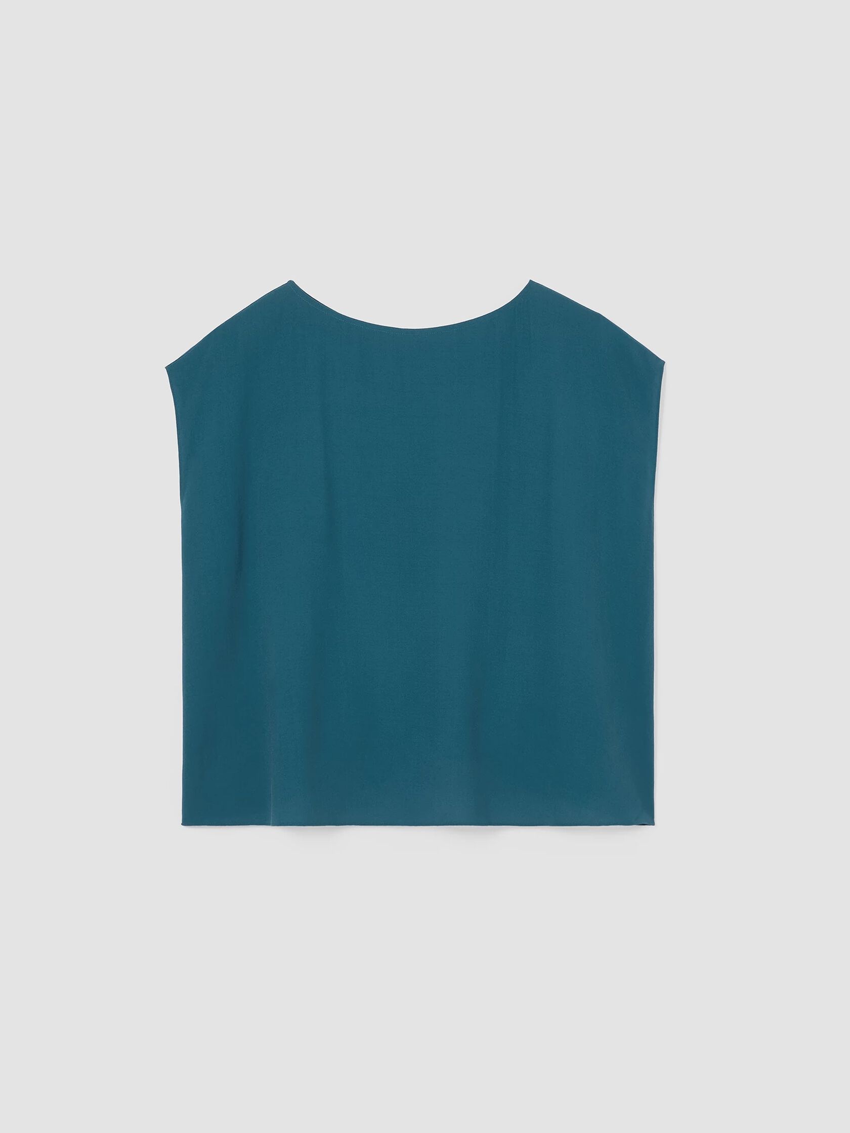 Silk Georgette Crepe Shirred-Back Top