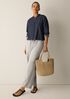 Airy Organic Cotton Twill Band Collar Shirt
