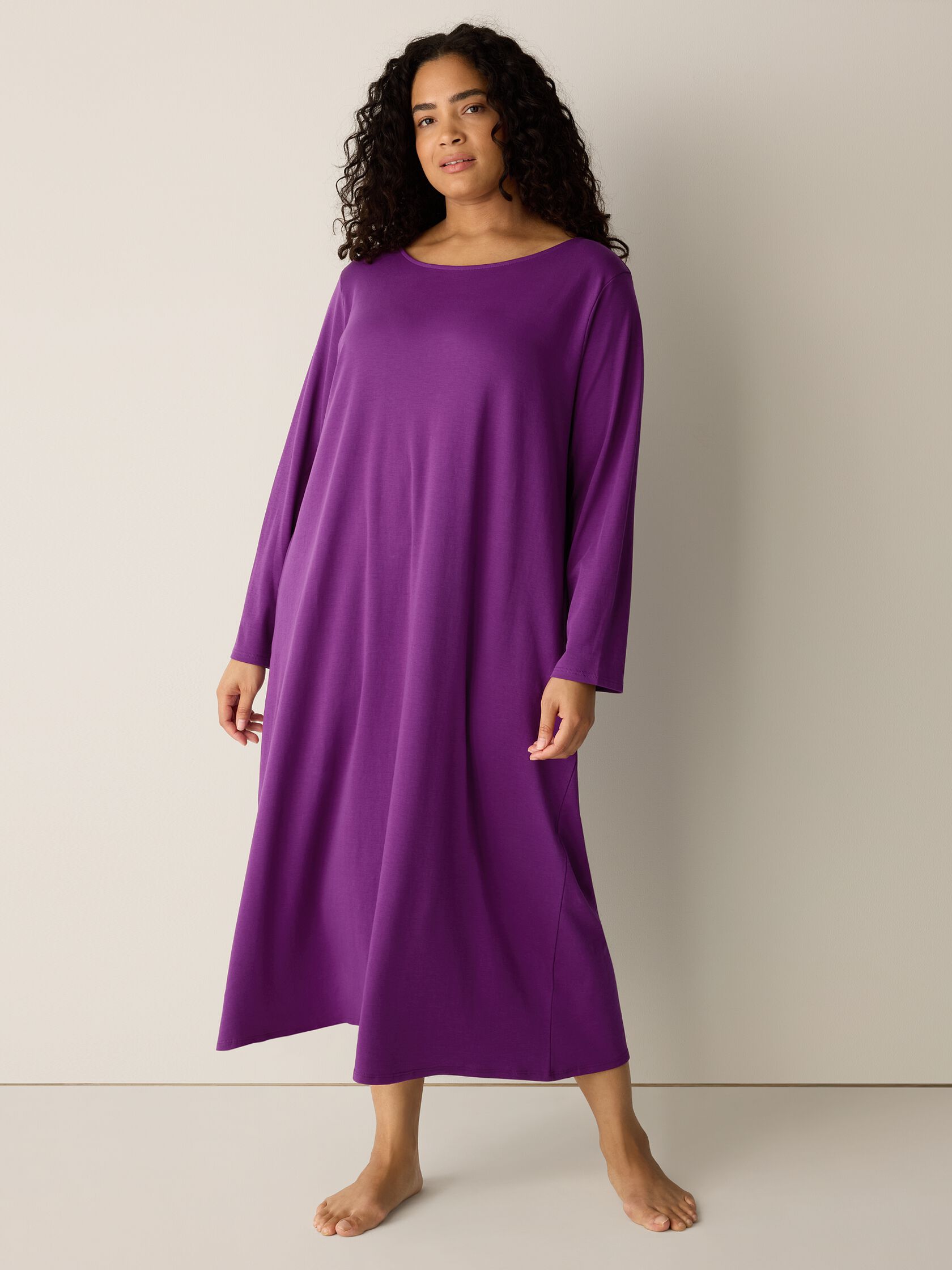 Organic Cotton Interlock Bateau Neck Sleep Dress
