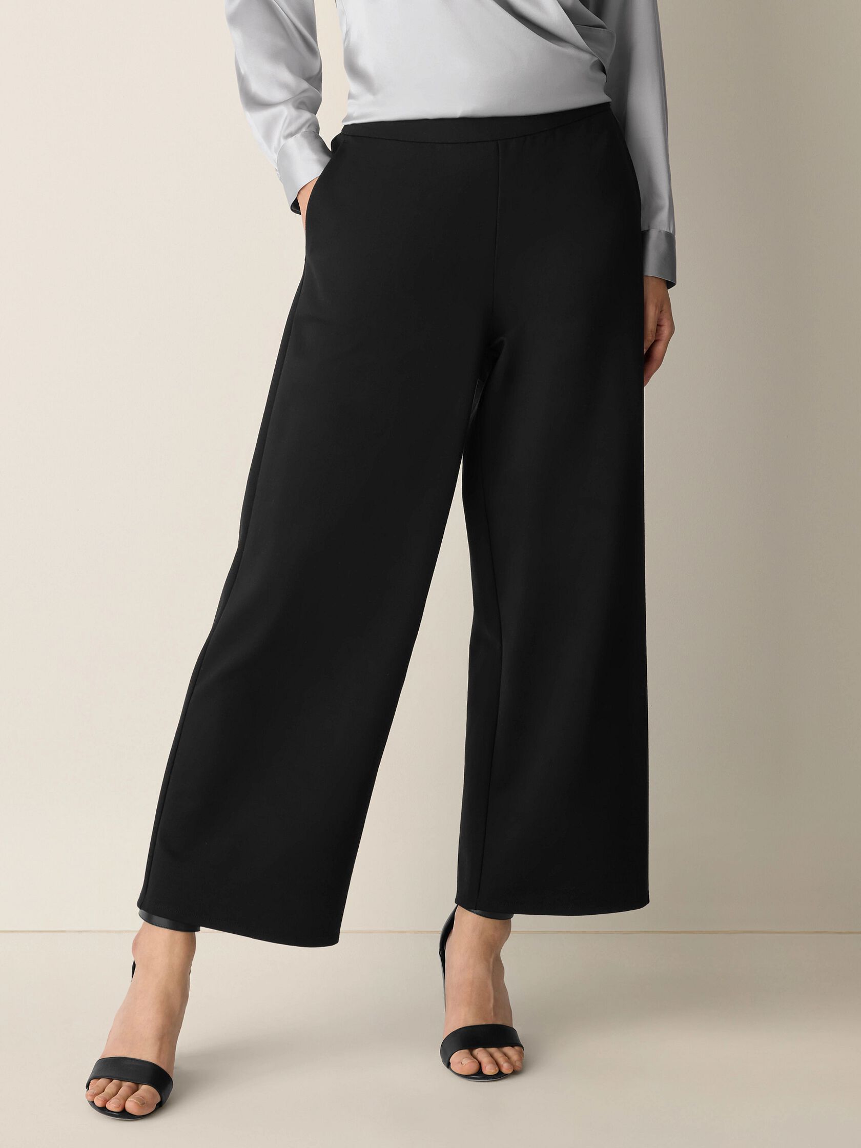 Washable Flex Ponte Wide-Leg Pant