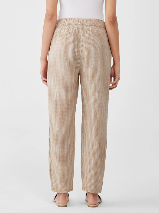 Puckered Organic Linen Tapered Pant