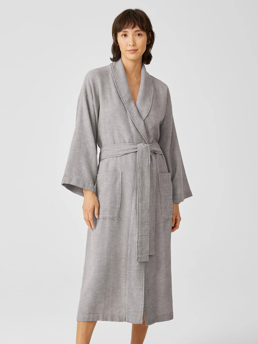 Organic Cotton Waffle Spa Robe | EILEEN FISHER