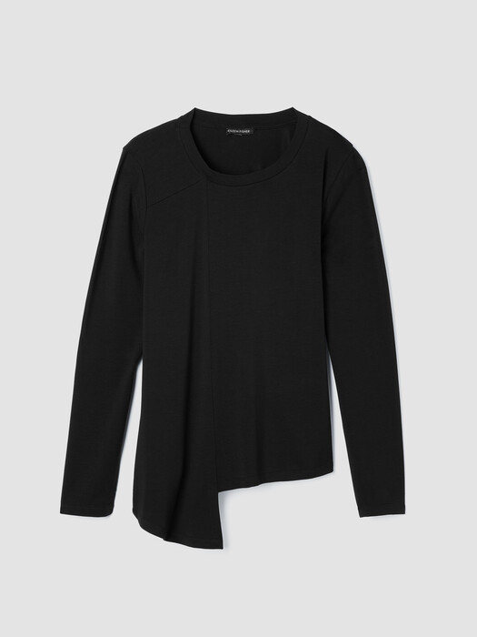 Fine Stretch Jersey Knit Asymmetrical Top