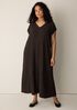 Woven Pliss&eacute; V-Neck Dress