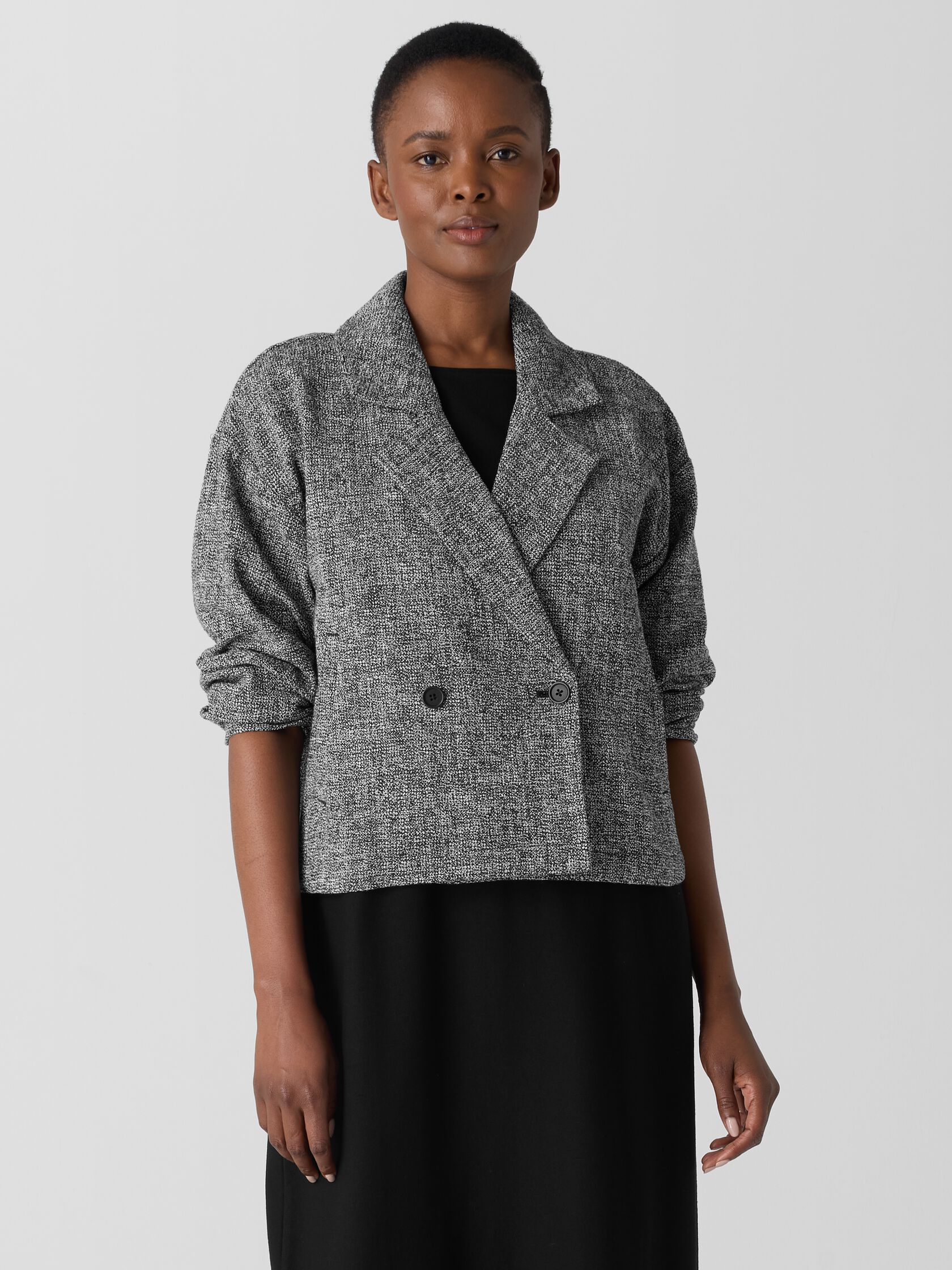 Organic Cotton Tweed Short Blazer