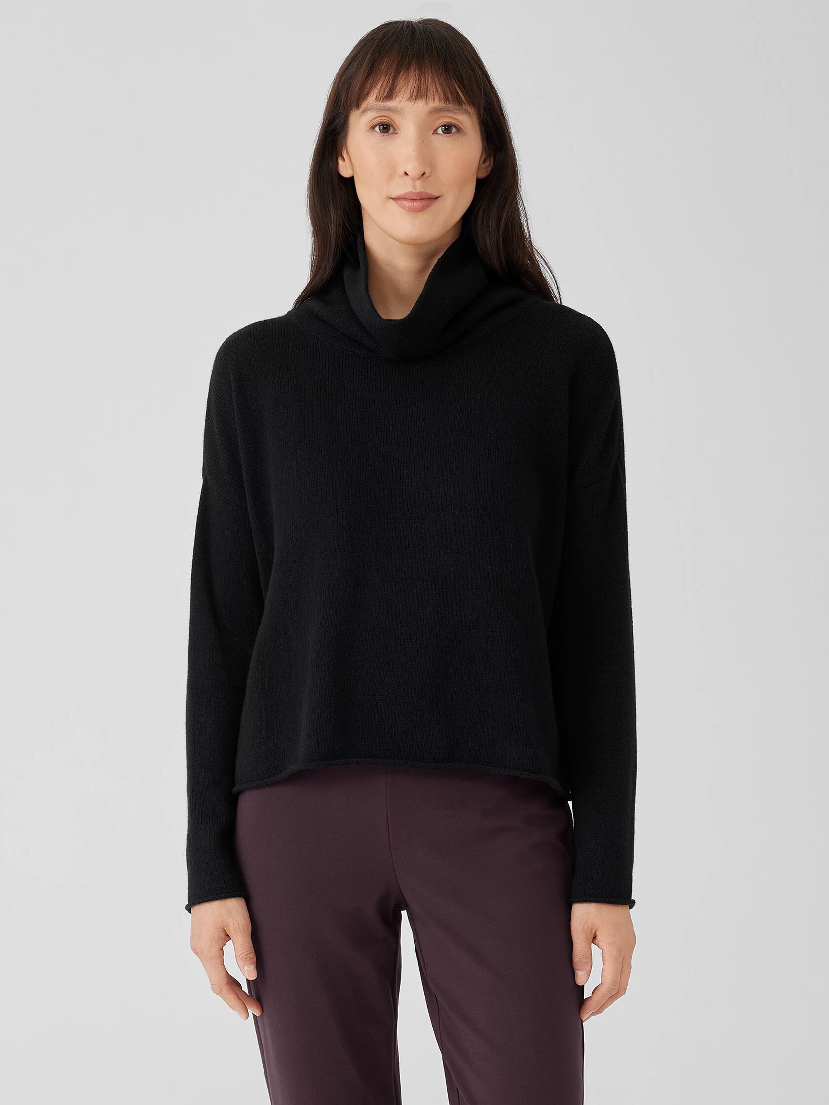 Cotton and Recycled Cashmere Turtleneck Box-Top