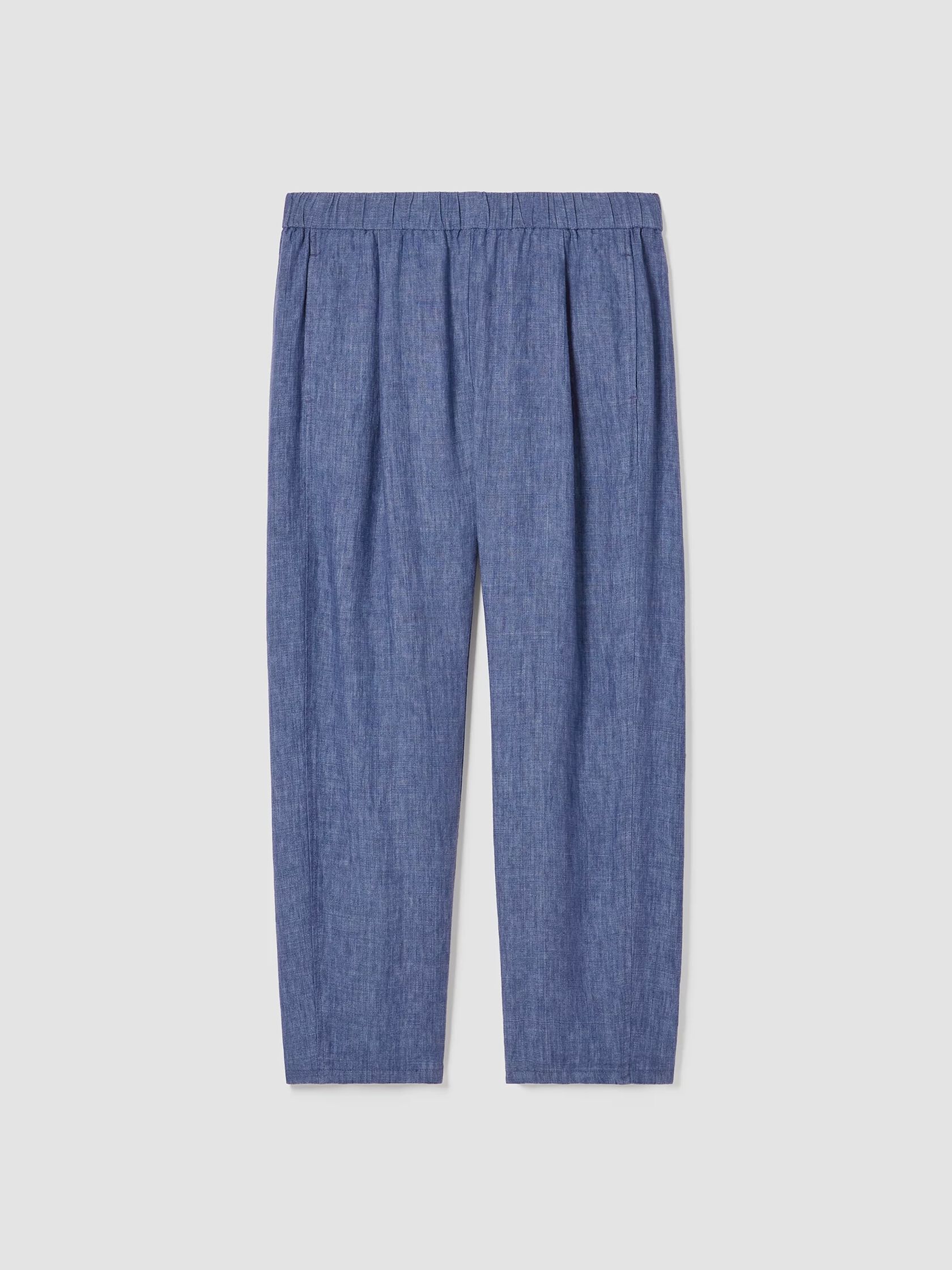 Washed Organic Linen Delave Lantern Pant