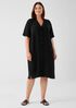 Silk Georgette Crepe Notch Collar Dress