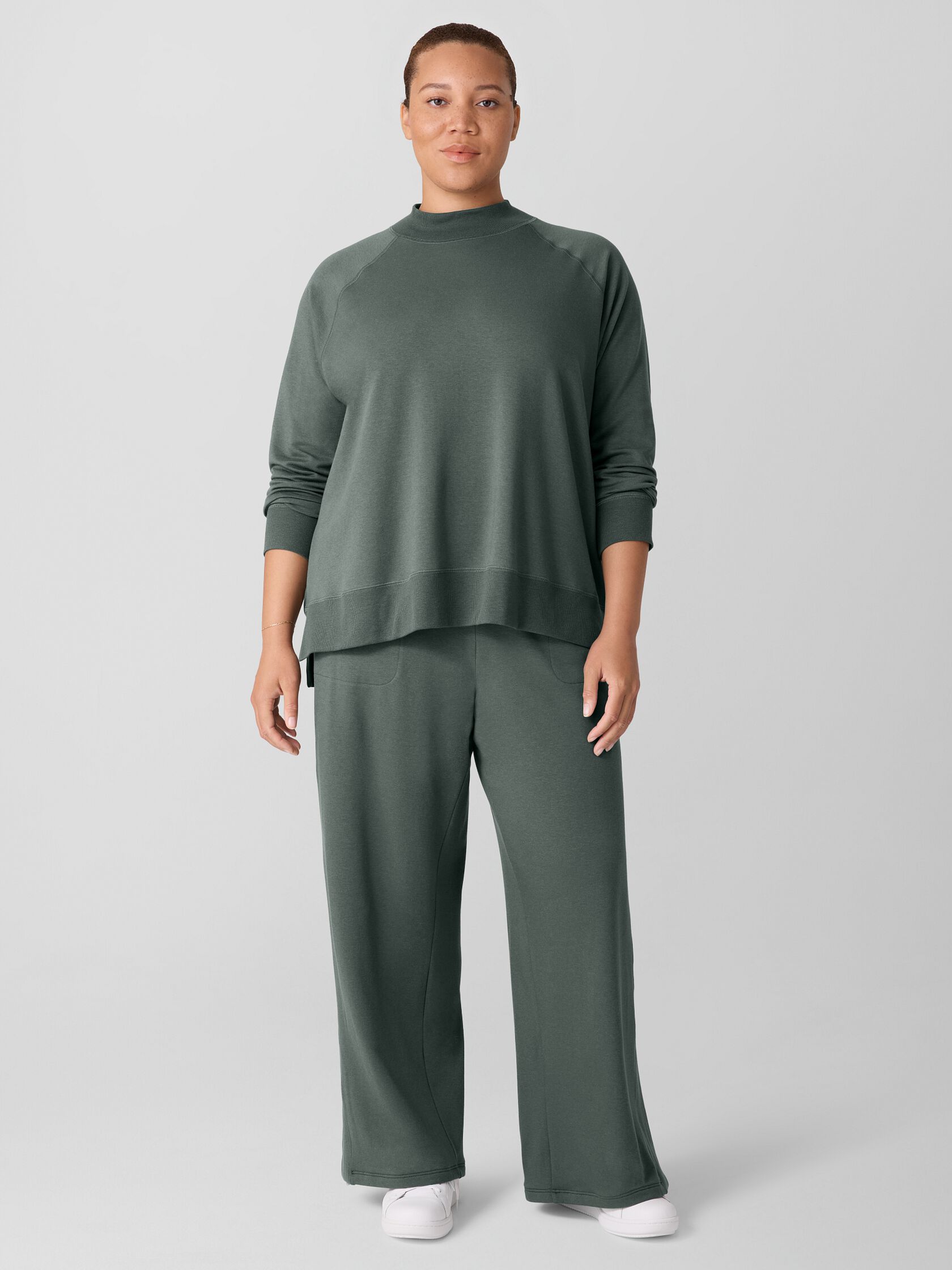 Cozy Brushed Terry Hug Mock Neck Top