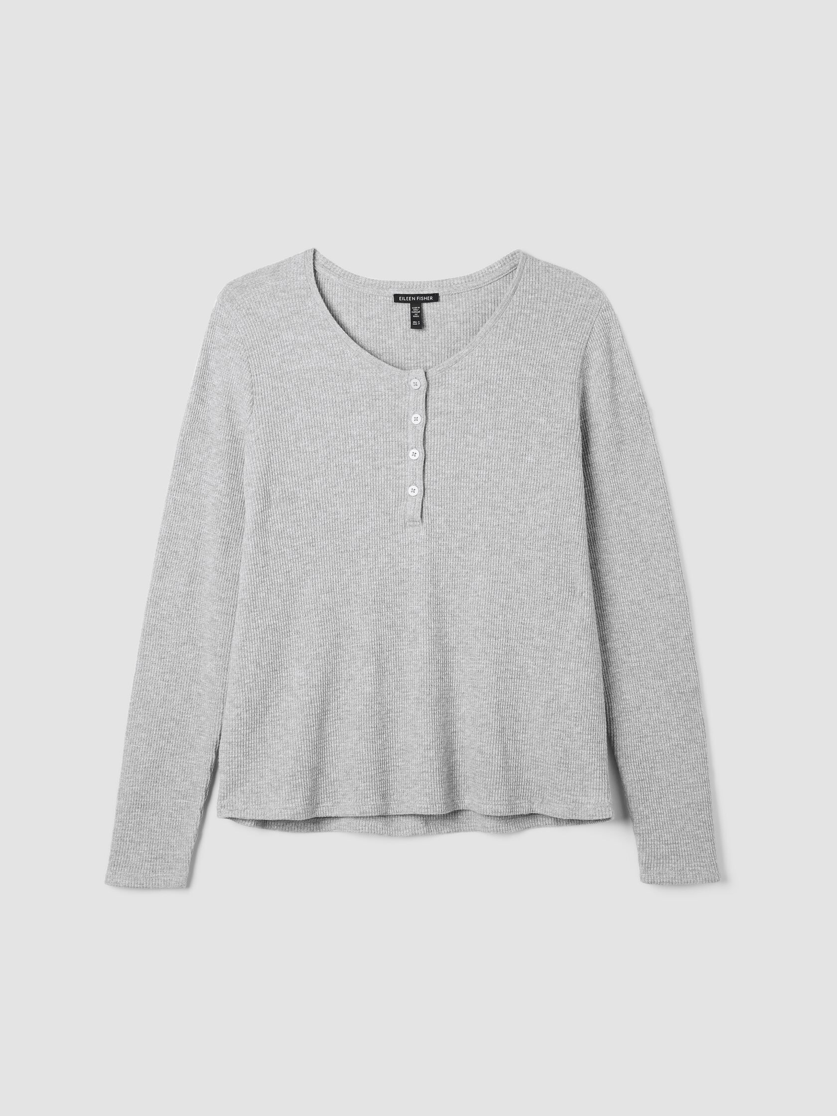 Mélange Organic Cotton Waffle Henley Sleep Top