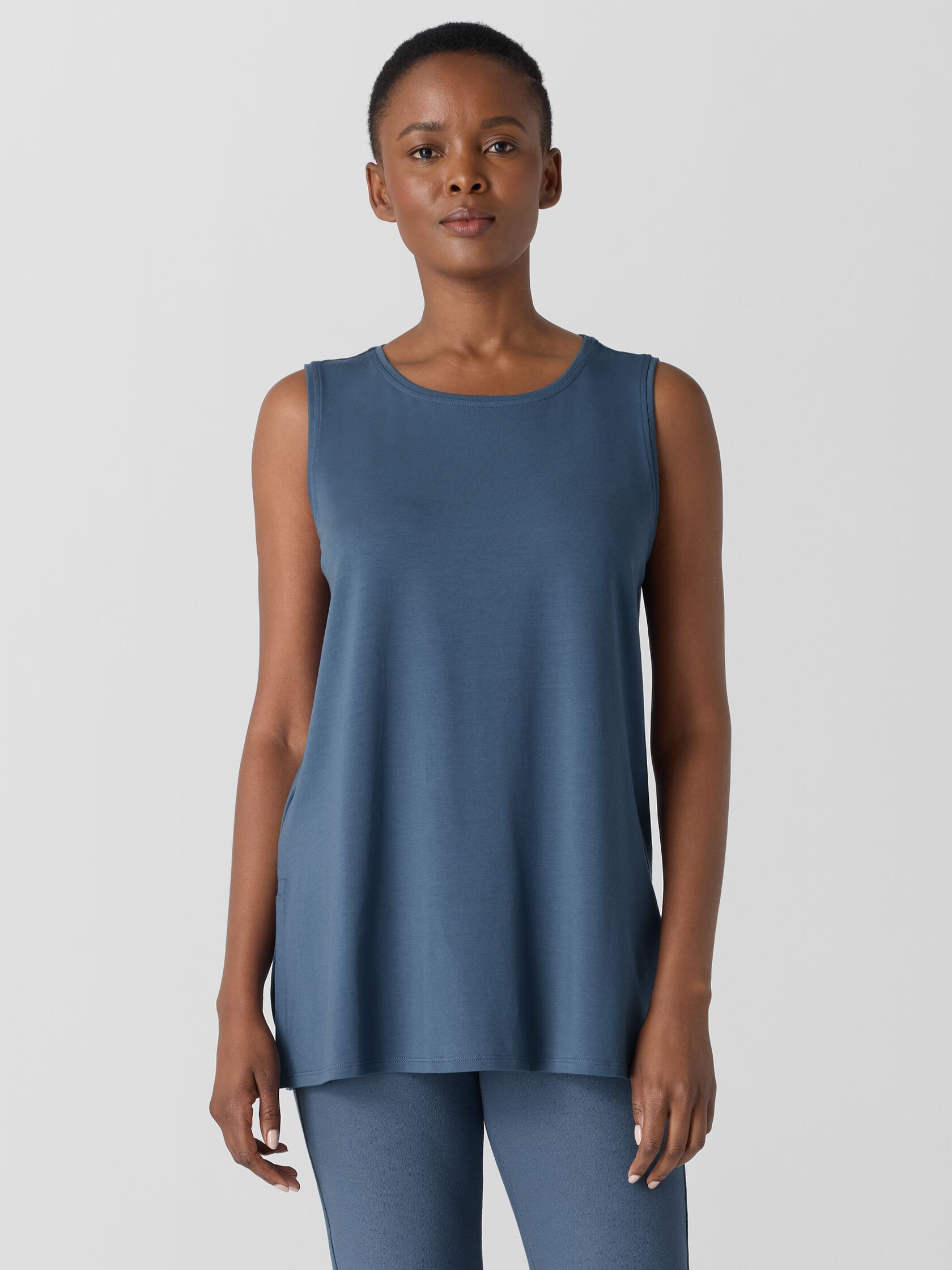 Stretch Jersey Knit Long Tank