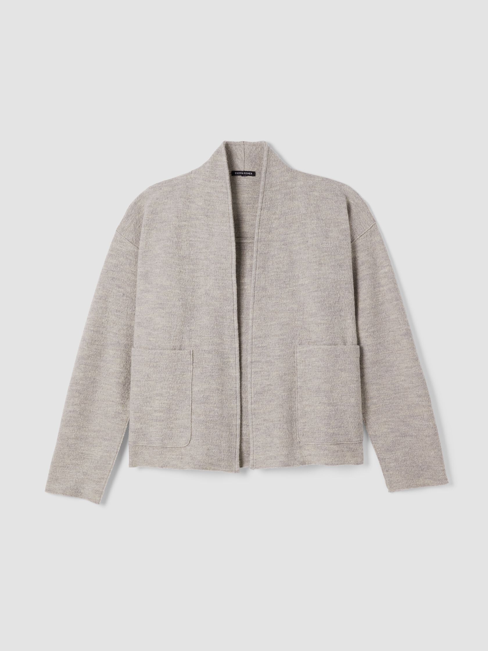 Lightweight Boiled Wool High Collar Jacket in Regenerative Wool