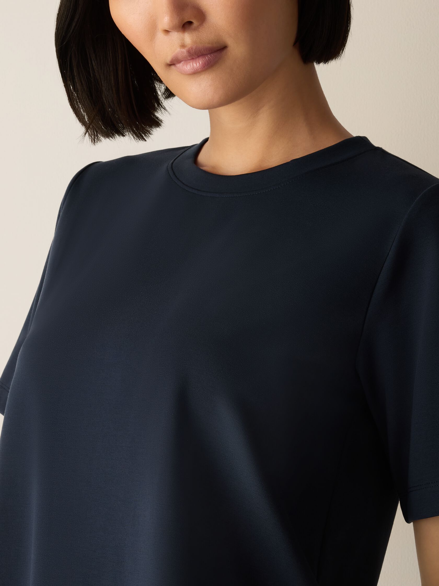 Extra-Fine Ponte Crew Neck Tee