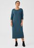 Stretch Jersey Knit Jewel Neck Dress