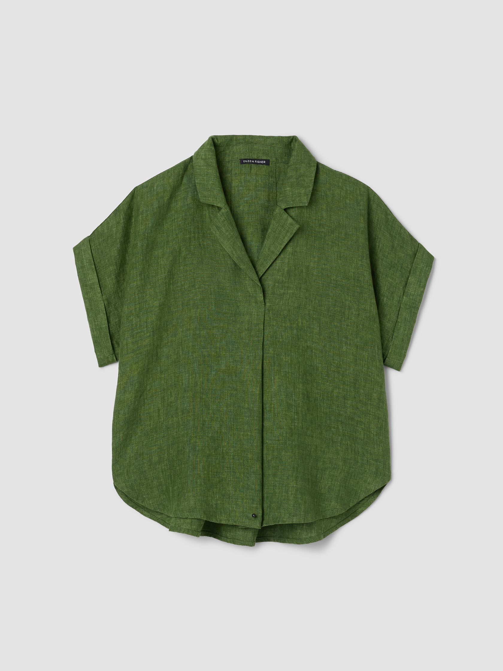 Washed Organic Linen D&eacute;lav&eacute; Notch Collar Top